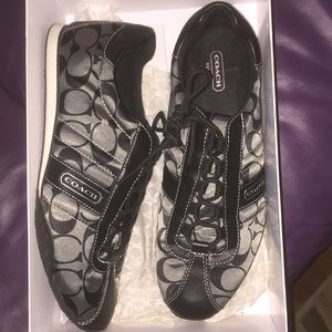 Coach Black and Silver Kirby Sateen Sneakers